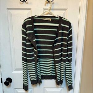 Teal and grey Costa Blanca button up throw over, size large